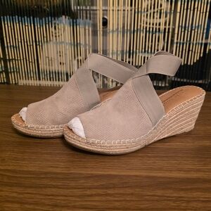 Gentle Souls by Kenneth Cole Signature Perforated Suede Espadrille Wedge W10